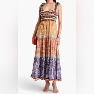 NEW NWT Zimmermann Devi Crochet Paisley Spliced Cotton Max Strapped Dress